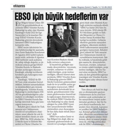 Ebso için hedeflerim var