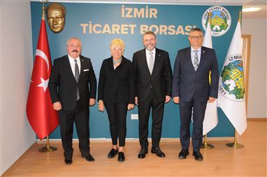 İzmir Ticaret Borsası Başkanı Sn. Işınsu Kestelli, Başkan Yardımcısı Sn. Ercan Korkmaz veGenel Sekreter Sn. Erçin Güdücü'yü makamlarında ziyaret ettik